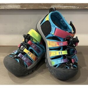 KEENS Little Kids' Newport H2 size 8 Rainbow Tie‎ Dye closed toe sandals girl